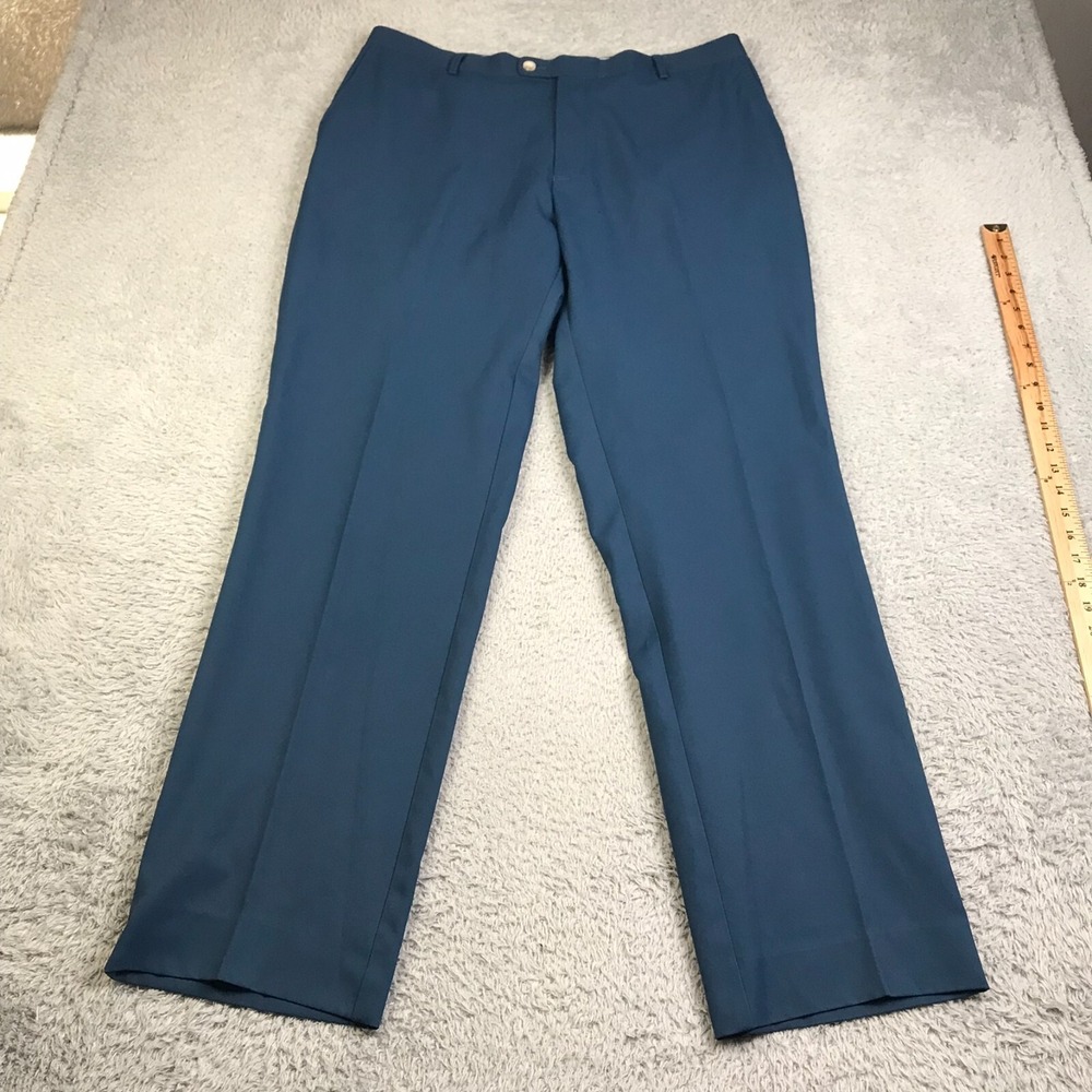 Peter Millar Wicking Pants Mens 40 (38x33) Blue Performance Stretch Golf Chino